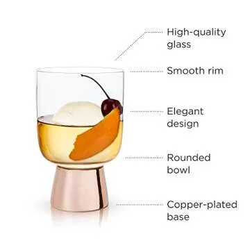 Elegant Viski Copper Footed Cocktail Tumblers Set of 2