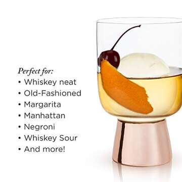 Elegant Viski Copper Footed Cocktail Tumblers Set of 2