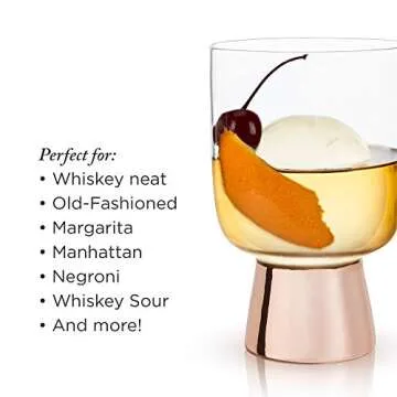 Elegant Viski Copper Footed Cocktail Tumblers Set of 2