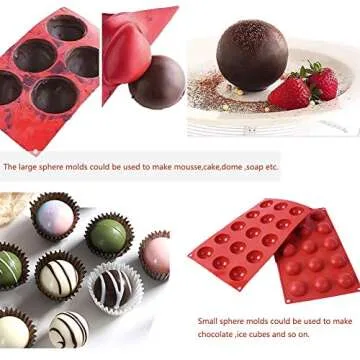 5Pack Sphere Silicone Baking Molds for Delicious Treats