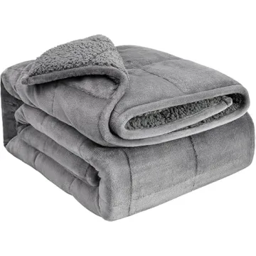 Sivio Sherpa Fleece Weighted Blanket for Adult, 15 lbs Heavy Fuzzy Throw Blanket with Soft Plush Fla...