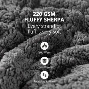 Sivio Sherpa Fleece Weighted Blanket for Adult, 15 lbs Heavy Fuzzy Throw Blanket with Soft Plush Flannel, Reversible Twin-Size Super Soft Extra Warm Cozy Fluffy Blanket, 48x72 Inches Dual Sided Grey