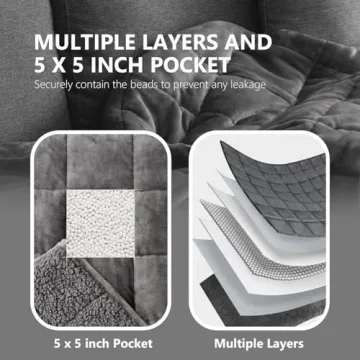 Sivio Sherpa Fleece Weighted Blanket for Adult, 15 lbs Heavy Fuzzy Throw Blanket with Soft Plush Flannel, Reversible Twin-Size Super Soft Extra Warm Cozy Fluffy Blanket, 48x72 Inches Dual Sided Grey