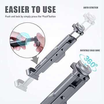 ARNARKOK Metal Tablet Tripod Mount, 7.9-12.9in Ipad Holder, Rotatable Cold Shoe, 2 Acra Swiss QR Bracket, Universal Tablet Mount for Video Recording