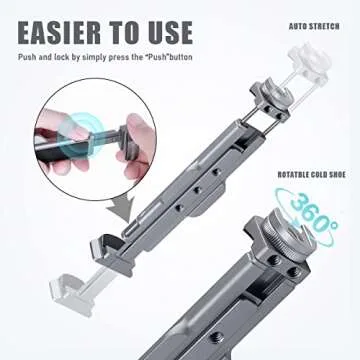 ARNARKOK Metal Tablet Tripod Mount, 7.9-12.9in Ipad Holder, Rotatable Cold Shoe, 2 Acra Swiss QR Bracket, Universal Tablet Mount for Video Recording