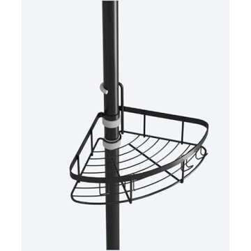 SEIRIONE Rustproof Shower Corner Caddy Organizer for Bathroom,4 Shower Racks for Storage Bathtub Shampoo, Available for 39.2 to 113 Inch Height