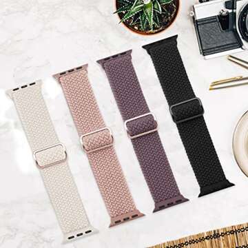 Merlion Braided Solo Loop for Apple Watch - Adjustable Stretchy Nylon Strap