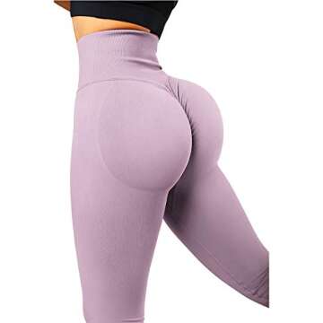 SUUKSESS Scrunch Butt Lifting Seamless Leggings for Women Booty High Waisted Workout Yoga Pants (Lig...