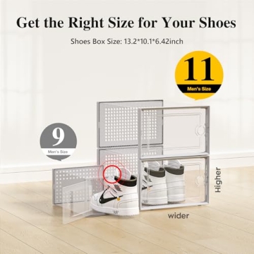 Kuject X-Large Shoe Storage Organizers - Stackable & Clear