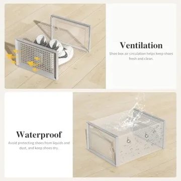 Kuject X-Large Shoe Storage Organizers - Stackable & Clear