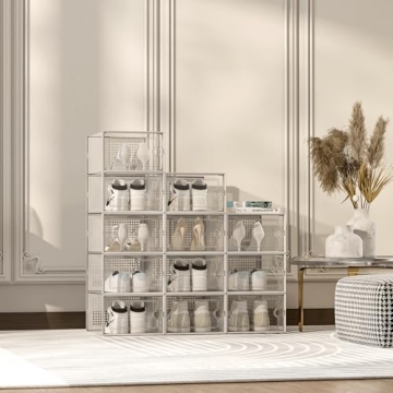 Kuject X-Large Shoe Storage Organizers - Stackable & Clear