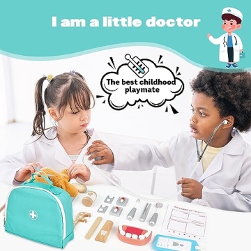 Interactive Wooden Dentist Toy Set for Kids 3-6 Years