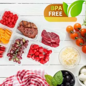 PRAKI 48 Pack Food Storage Containers with Airtight Lids (24 Containers & 24 Lids), Kitchen storage containers for Pantry Organizers and Storage, Meal Prep Container with Labels & Marker