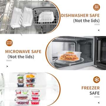 PRAKI 48 Pack Food Storage Containers with Airtight Lids (24 Containers & 24 Lids), Kitchen storage containers for Pantry Organizers and Storage, Meal Prep Container with Labels & Marker