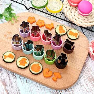 MUYIYAMEI Vegetable Cutter Shape Set, Mini Cookie Cutters,Biscuit Cutter to Decorate Food, Children'...