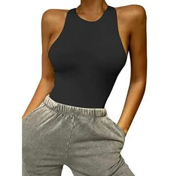 YFANG Women's Sexy High Neck Bodysuit for Casual Chic