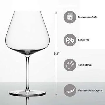 Zalto Denk'Art Burgundy Red Wine Glass Hand-Blown Crystal | Set of 6