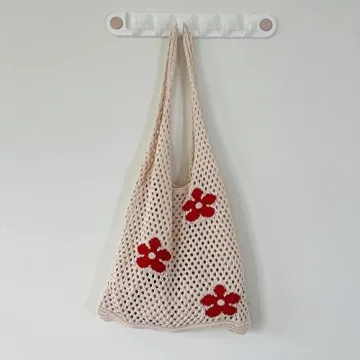 Fairycore Crochet Tote Bag Boho Chic Beach Accessory