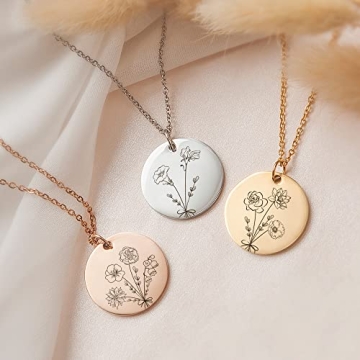Personalized Birthmonth Flowers Necklace - Anavia