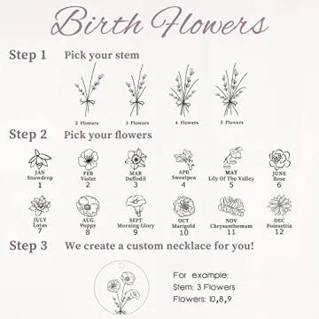 Personalized Birthmonth Flowers Necklace - Anavia