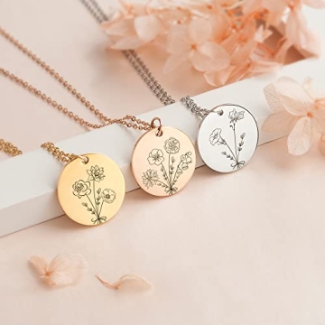 Personalized Birthmonth Flowers Necklace - Anavia