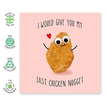 Anniversary Card for Girlfriend Boyfriend - I Would Give You My Last Chicken Nugget - Kids Valentine...