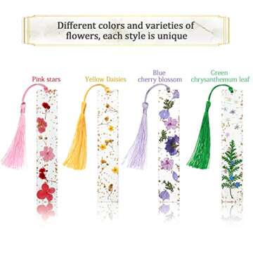 Dried Flower Resin Bookmarks - Handmade Floral Page Markers