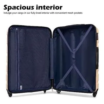Coolife 3 Piece Lightweight Hardshell Luggage Set