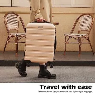Coolife 3 Piece Lightweight Hardshell Luggage Set