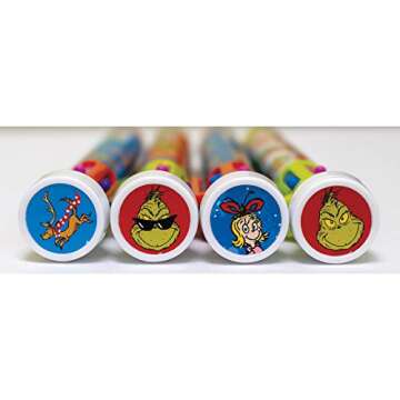 Raymond Geddes Dr. Seuss Grinch 6-Color Pens with Stamper - Pack of 12