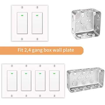 Alexa Light Switch, Double Smart WiFi Light Switches, Smart Switch 2 Gang Compatible with Alexa and ...