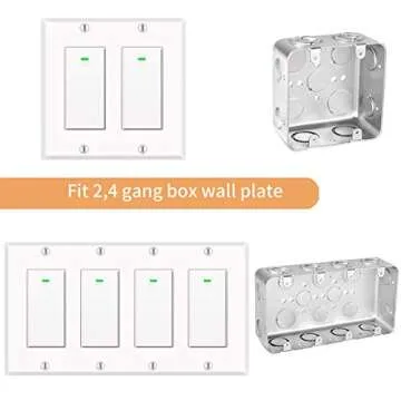 Alexa Light Switch, Double Smart WiFi Light Switches, Smart Switch 2 Gang Compatible with Alexa and ...