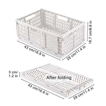 Klyuqoz Pastel Crates - Extra Large Foldable Storage Bins for Home and Office