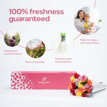 Aquarossa Farms 12 Assorted Roses - Perfect Gift Flowers