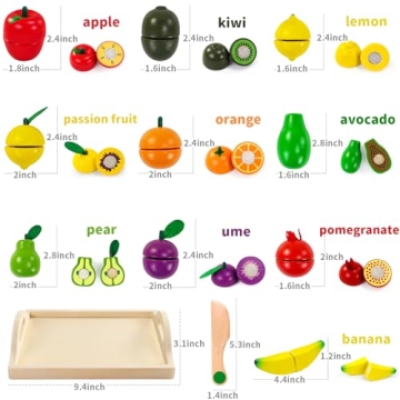 Fajiabao Wooden Play Food Set for 2-4 Year Olds