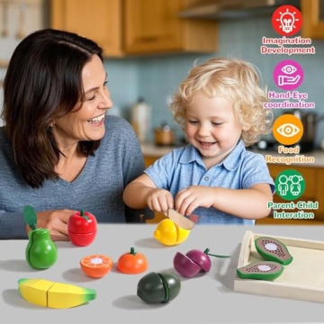 Fajiabao Wooden Play Food Set for 2-4 Year Olds