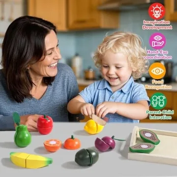 Fajiabao Wooden Play Food Set for 2-4 Year Olds