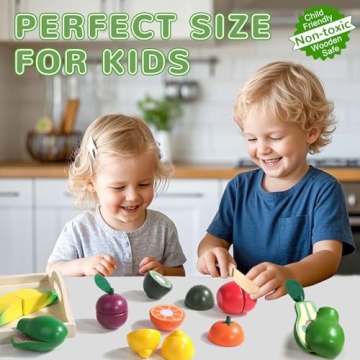 Fajiabao Wooden Play Food Set for 2-4 Year Olds