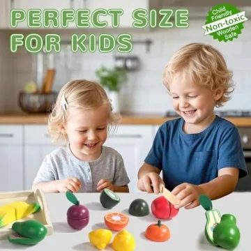 Fajiabao Wooden Play Food Set for 2-4 Year Olds
