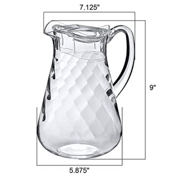 Amazing Abby Acrylic Pitcher - Stylish 64 oz Water Jug