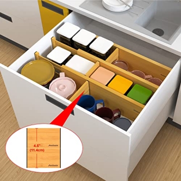 Adjustable ANTOWIN Bamboo Drawer Dividers for Home Organization