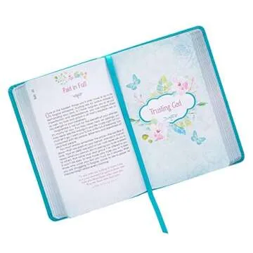 He Whispers Your Name 365 Devotions for Women - Hope and Comfort to Strengthen Your Walk of Faith - Teal Faux Leather Devotional Gift Book w/Ribbon Marker