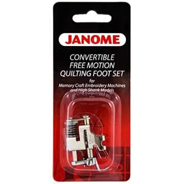 Janome Convertible Free Motion Quilting Foot Set for High Shank Embroidery Machines
