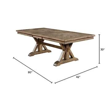 Furniture of America Kora Rustic Wood Extendable Dining Table in Rustic Brown