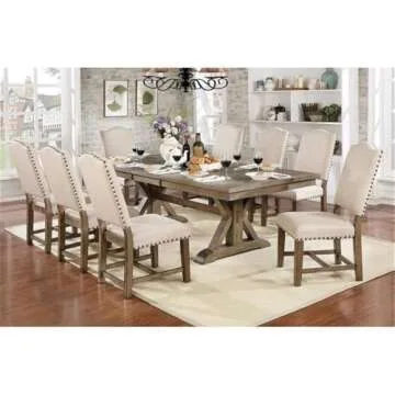 Furniture of America Kora Rustic Wood Extendable Dining Table in Rustic Brown