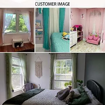 MIULEE Linen Textured Window Sheer Curtains with Pom Pom for Bedroom Living Room Semi Transparent Kids Voile Panels for Light Filtering W 54 x L 90 Inches 2 PCs White