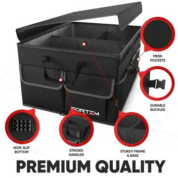 FORTEM Car Trunk Organizer - Foldable & Collapsible Storage