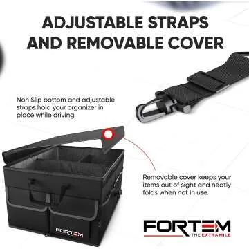 FORTEM Car Trunk Organizer - Foldable & Collapsible Storage
