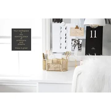 Stylish Gold Desk Organizer for Home Office Decor