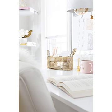 Stylish Gold Desk Organizer for Home Office Decor